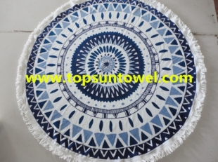 100% cotton reactive printed circular beach towels/round beach towel