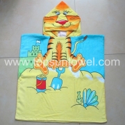 printed kid hooded towel 