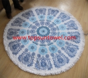 round beach towel/circular beach towels with tassels